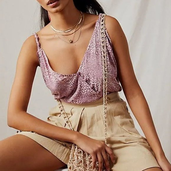 NWT Free People Siren Song Sleeveless Wrap Bodysuit with thong back sz L - Picture 2 of 7